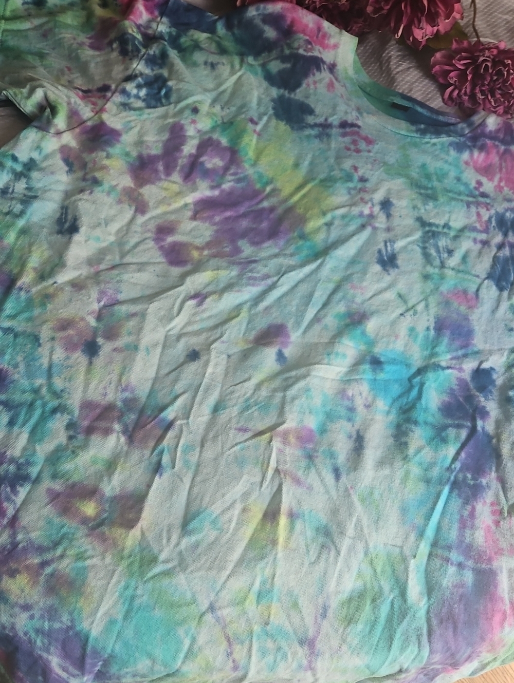 Handmade Tie-Dye Short Sleeve Tee — Multi-Color XXL NEW
